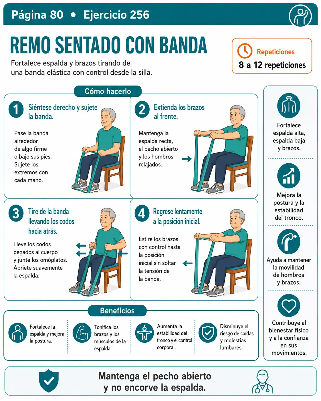 Remo sentado con banda